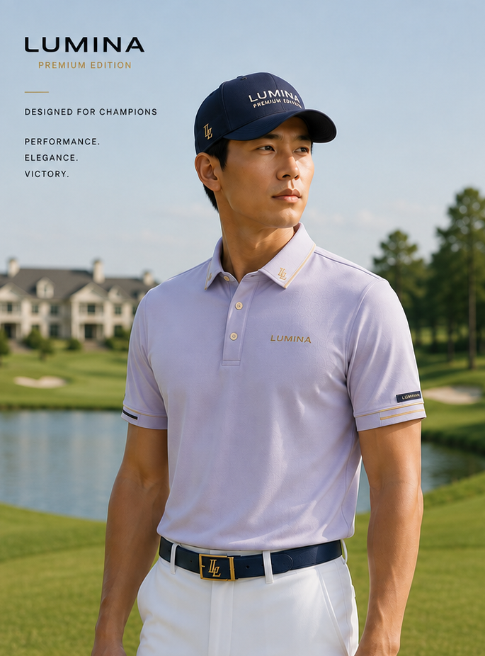 Lavender Gold Line Polo
