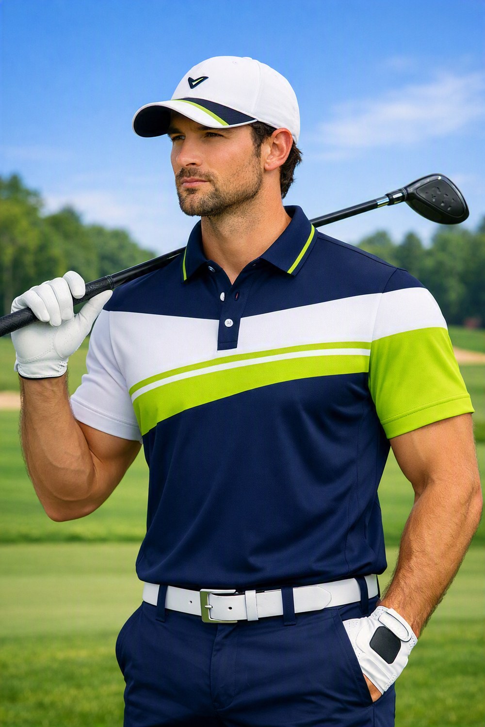 Lime Chevron Polo