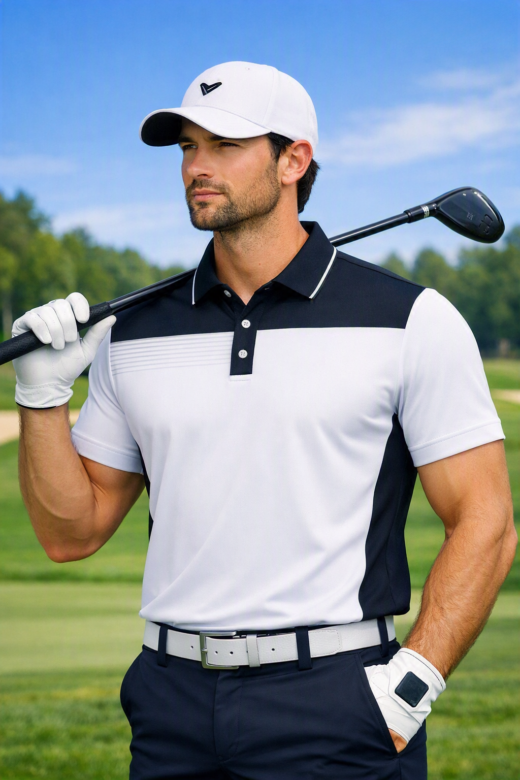Navy Colorblock Polo